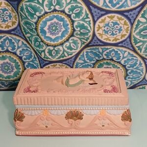 Vintage Sculpted Resin Jewelry Box With Cherub Design